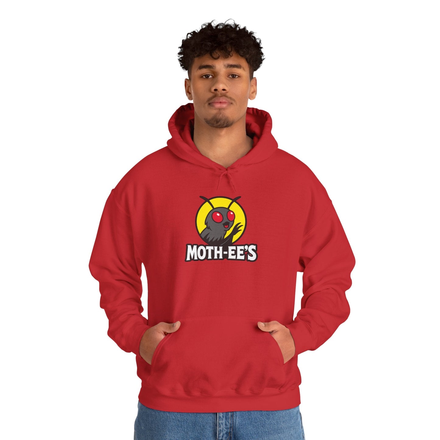 Moth - ee's Classic Red Logo Hoodie - Mothman.Life