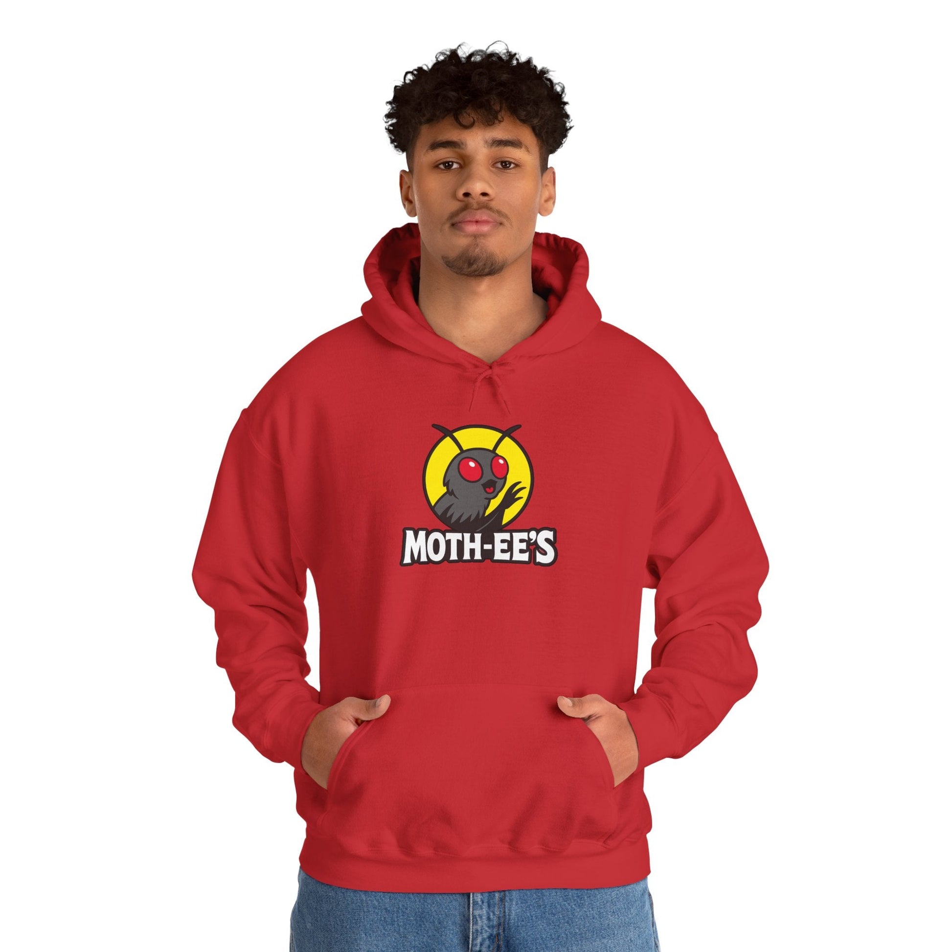 Moth - ee's Classic Red Logo Hoodie - Mothman.Life