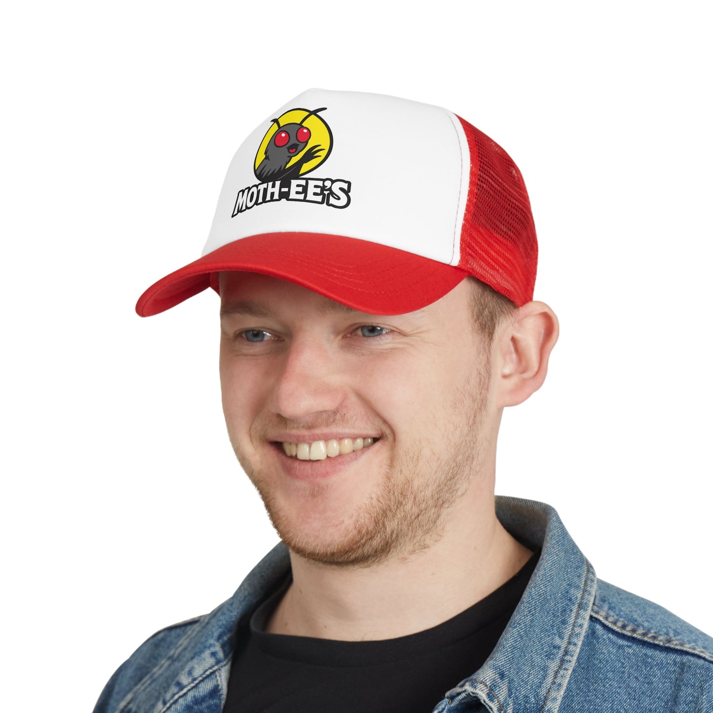 Moth - ee's Classic Red Logo Trucker's Cap - Mothman.Life