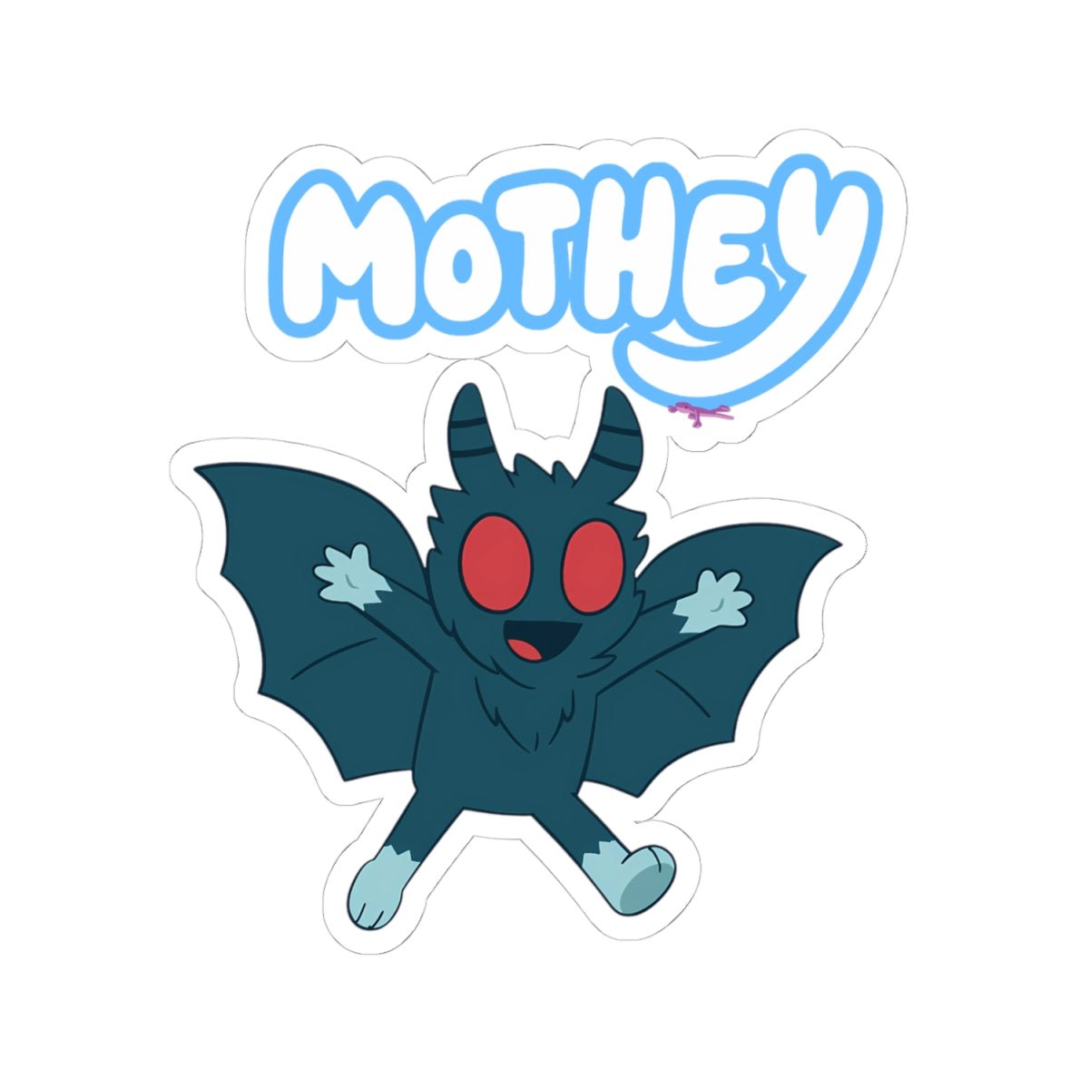 Mothey (and Sticky Gecko) Parody Sticker - Mothman.Life