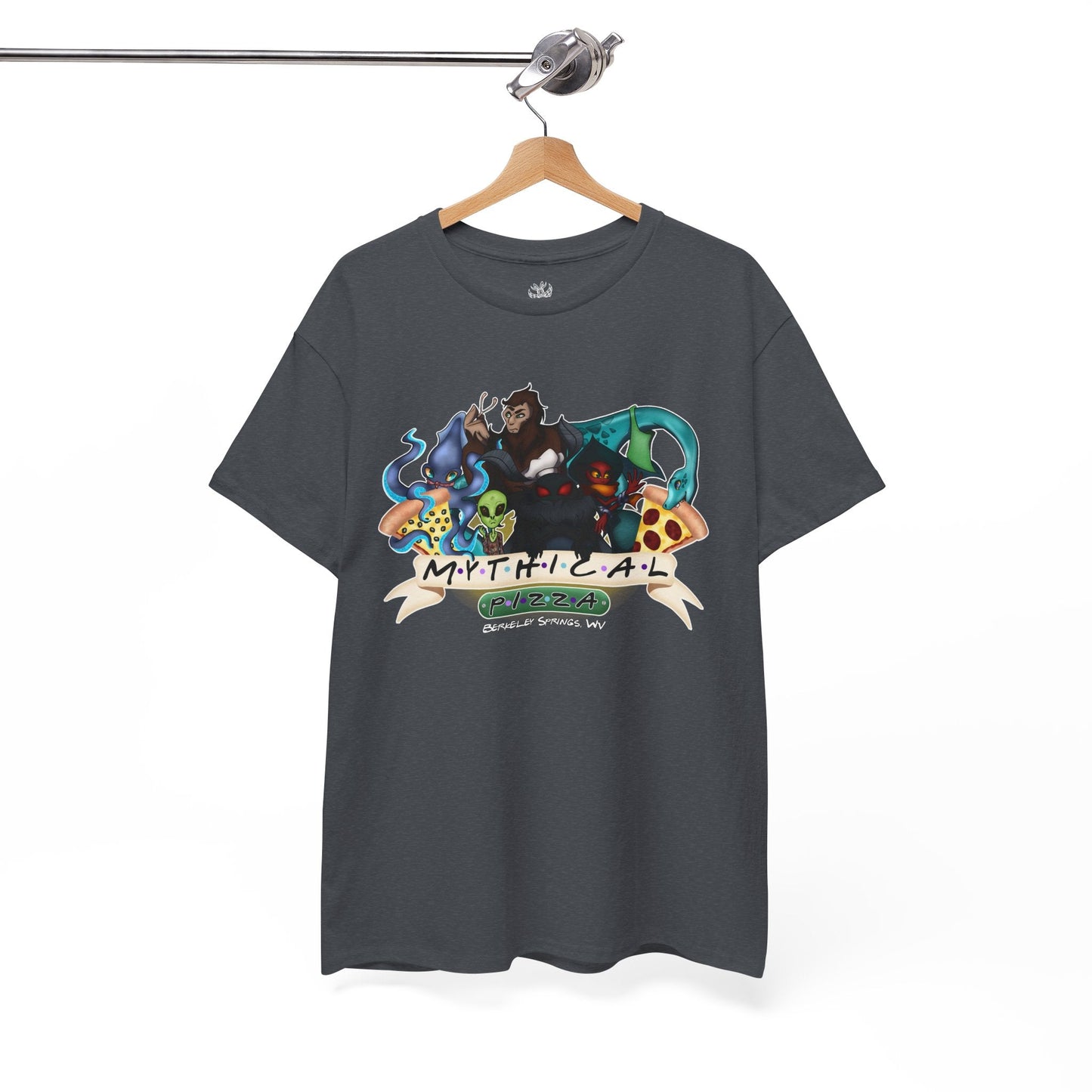 Mythical Pizza Cryptid FRIENDS Tee - Mothman.Life