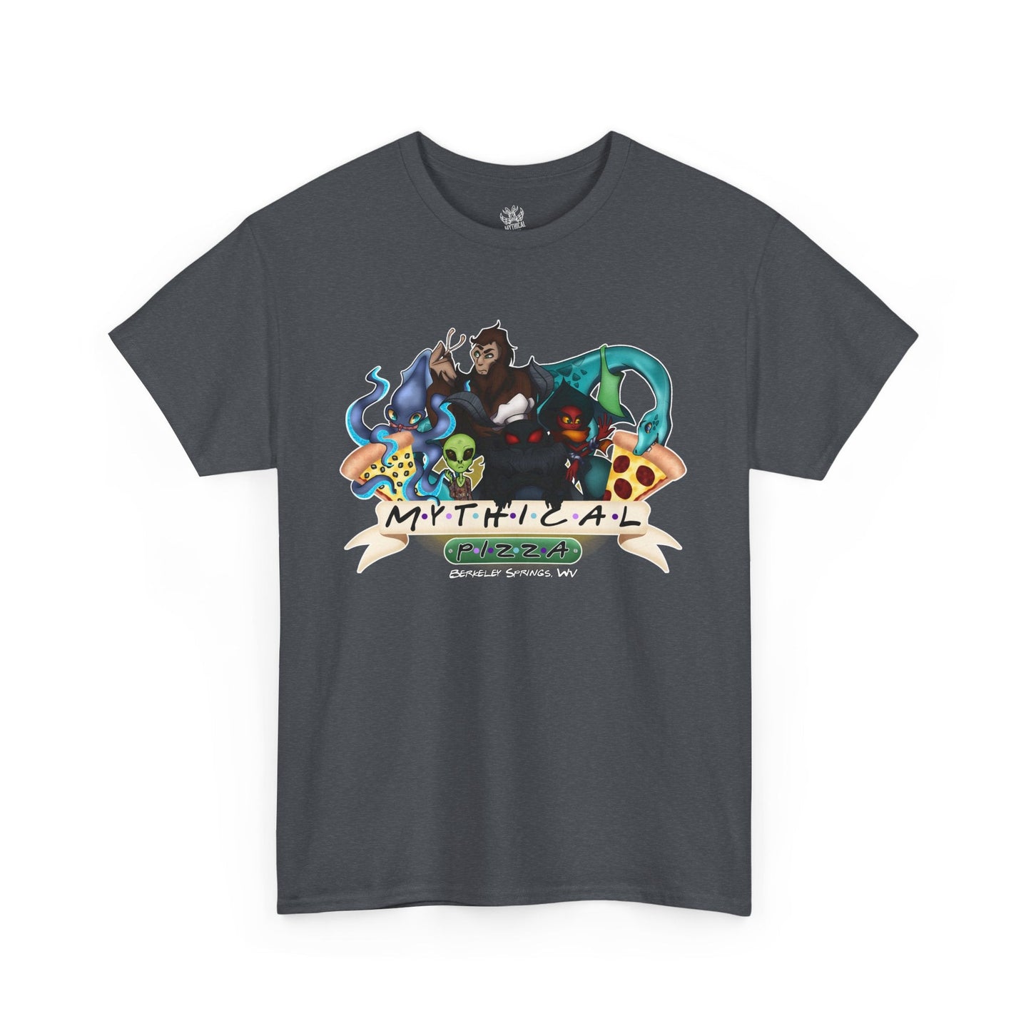Mythical Pizza Cryptid FRIENDS Tee - Mothman.Life