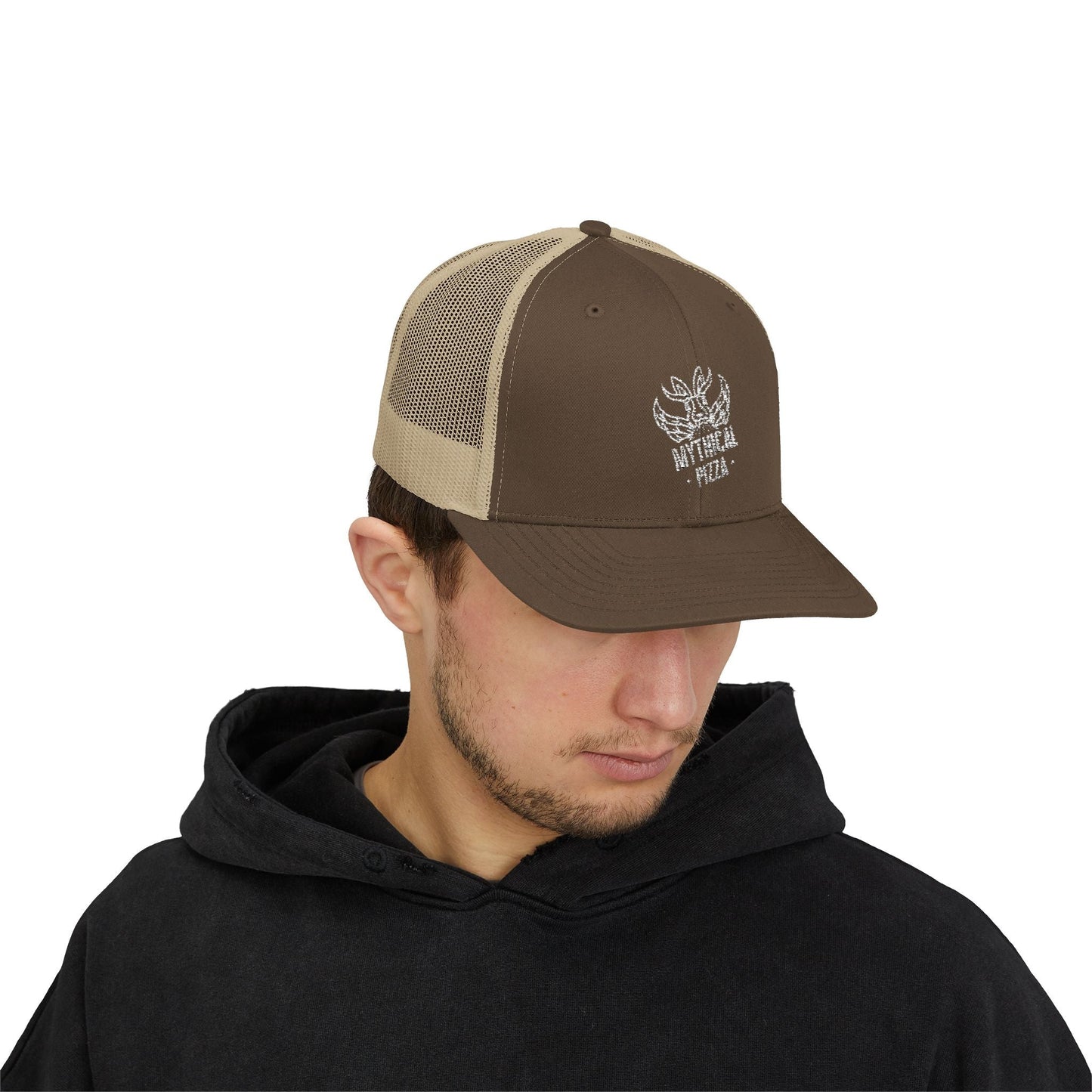 Mythical Pizza Embroidered Trucker Cap - Mothman.Life