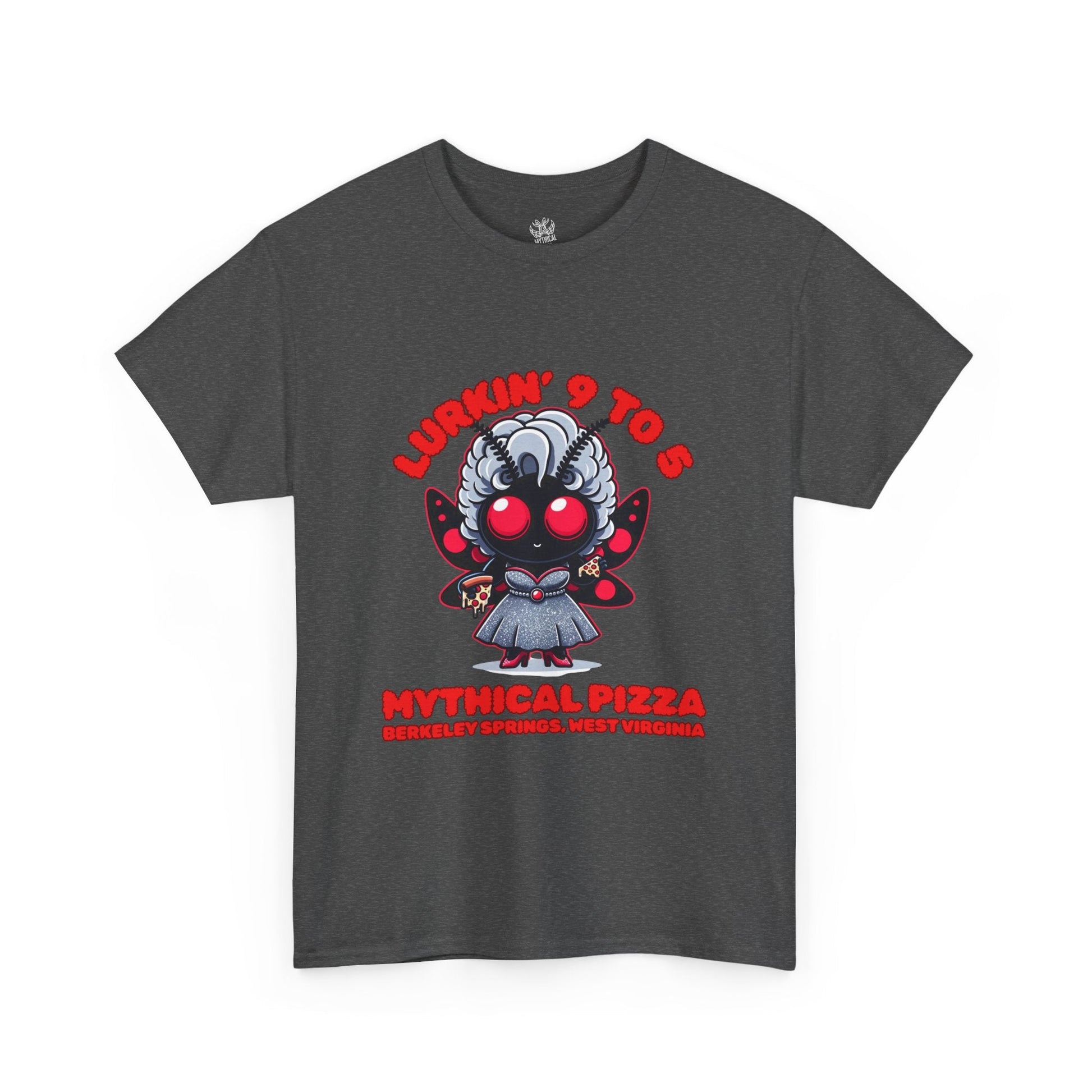 Mythical Pizza Lurkin' 9 to 5 Tee - Mothman.Life