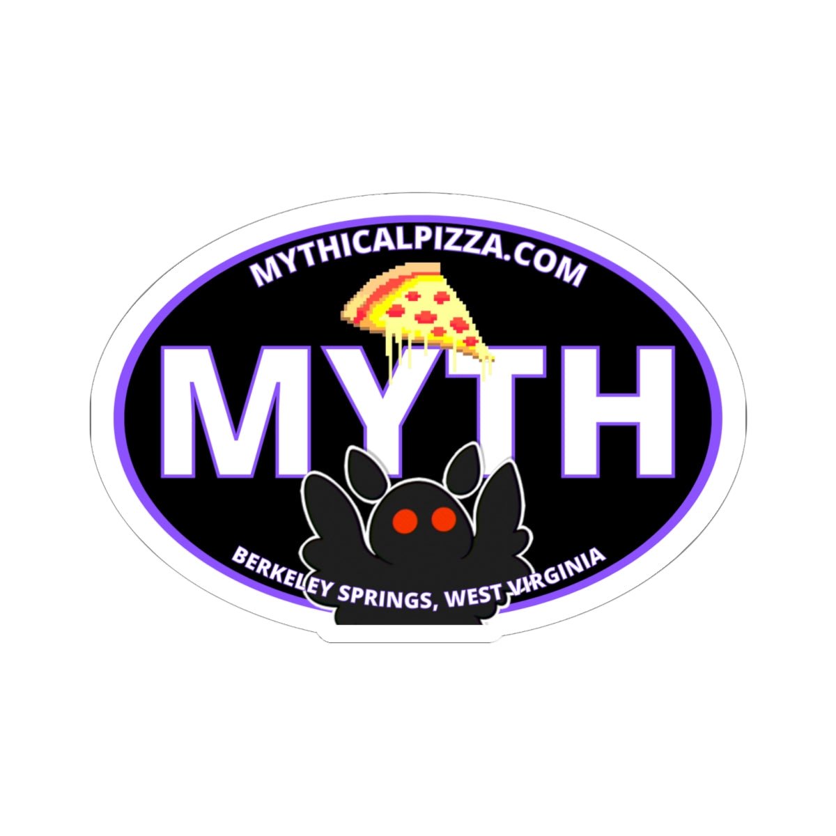Mythical Pizza MYTH Sticker - Mothman.Life
