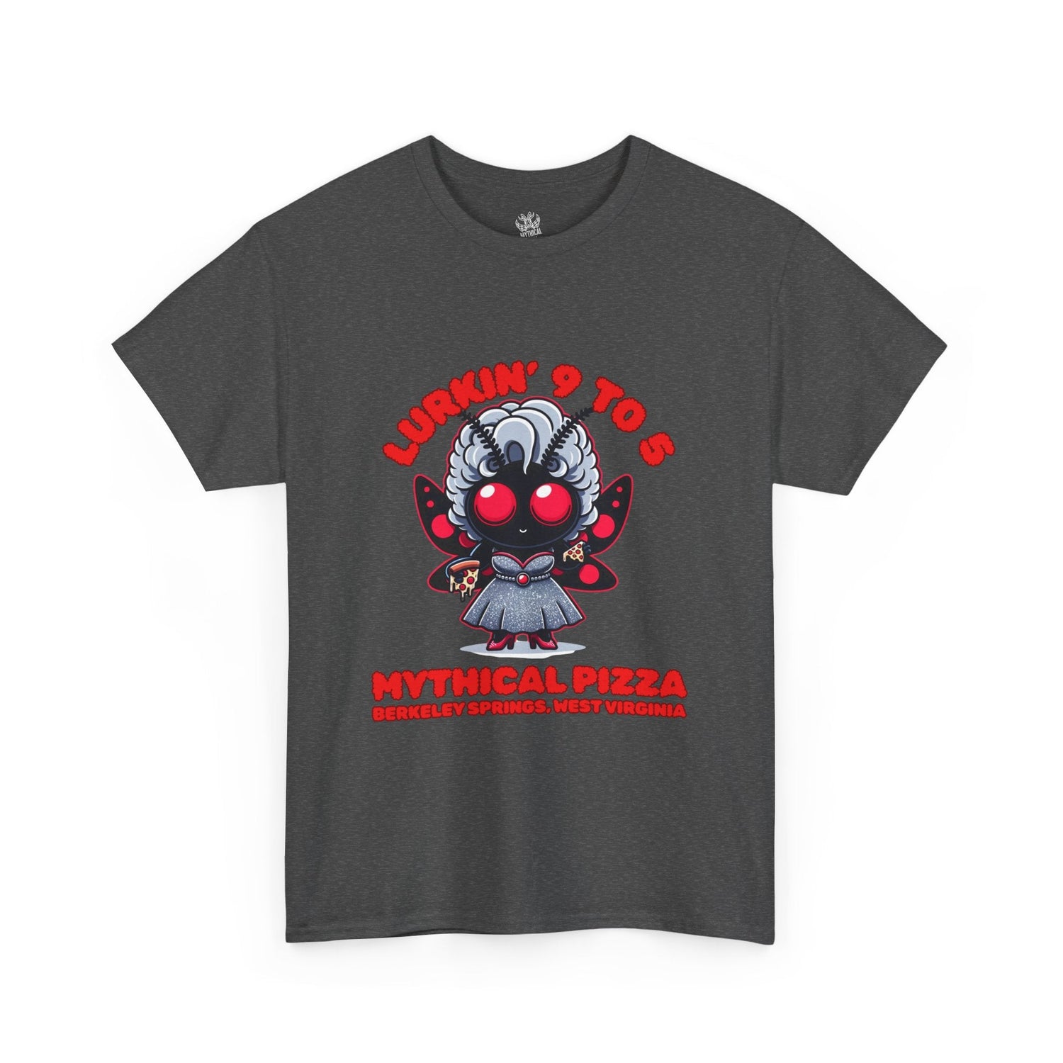 Mythical Pizza Lurkin' 9 to 5 Tee - Mothman.Life
